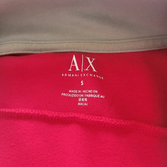 Armani Exchange A|X Women’s Red Quarter Zip Sweater Small Pullover - Picture 4 of 8